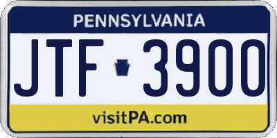 PA license plate JTF3900