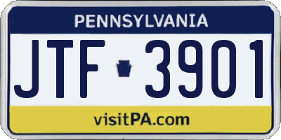 PA license plate JTF3901