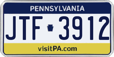 PA license plate JTF3912