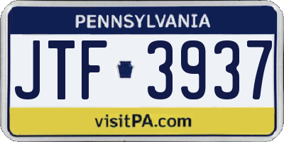 PA license plate JTF3937