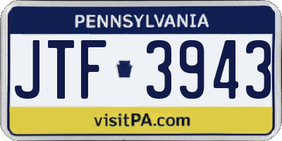 PA license plate JTF3943