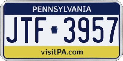 PA license plate JTF3957