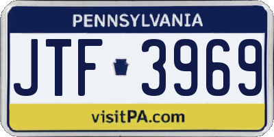 PA license plate JTF3969