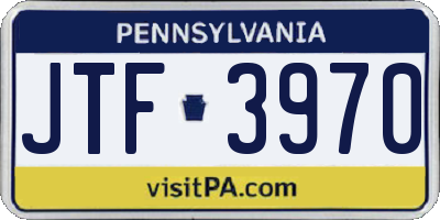 PA license plate JTF3970