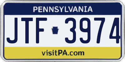 PA license plate JTF3974