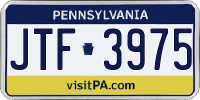 PA license plate JTF3975