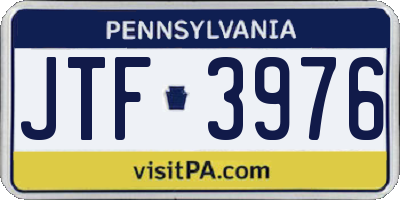 PA license plate JTF3976