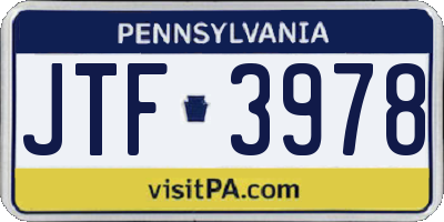 PA license plate JTF3978
