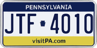 PA license plate JTF4010