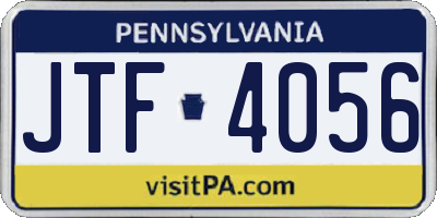 PA license plate JTF4056