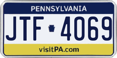 PA license plate JTF4069