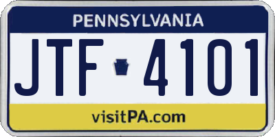 PA license plate JTF4101