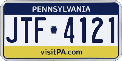 PA license plate JTF4121