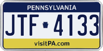 PA license plate JTF4133