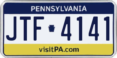 PA license plate JTF4141