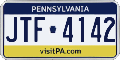 PA license plate JTF4142