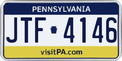 PA license plate JTF4146