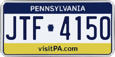 PA license plate JTF4150
