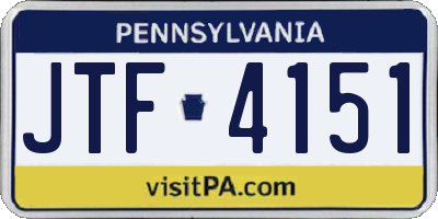 PA license plate JTF4151