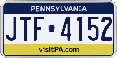 PA license plate JTF4152