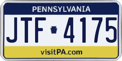 PA license plate JTF4175