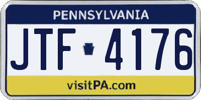 PA license plate JTF4176