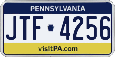 PA license plate JTF4256