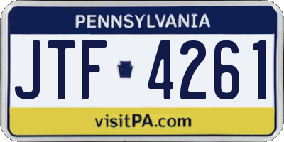 PA license plate JTF4261