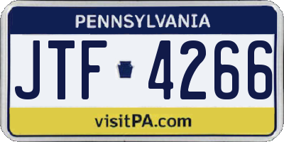 PA license plate JTF4266