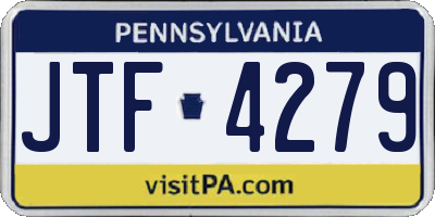 PA license plate JTF4279