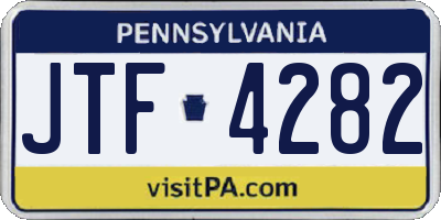 PA license plate JTF4282