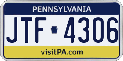 PA license plate JTF4306