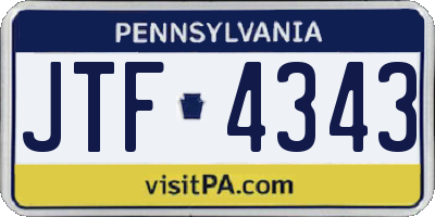 PA license plate JTF4343