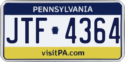 PA license plate JTF4364