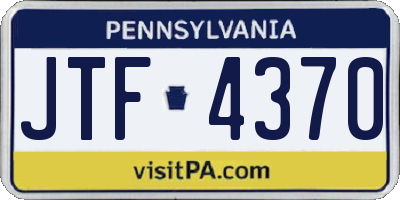 PA license plate JTF4370