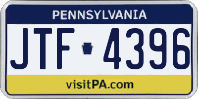 PA license plate JTF4396