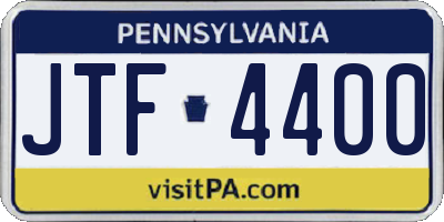 PA license plate JTF4400