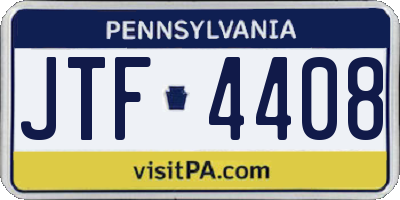 PA license plate JTF4408
