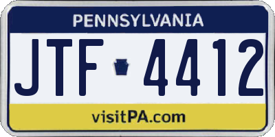 PA license plate JTF4412