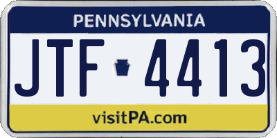 PA license plate JTF4413