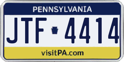 PA license plate JTF4414