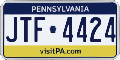 PA license plate JTF4424