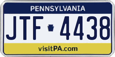 PA license plate JTF4438