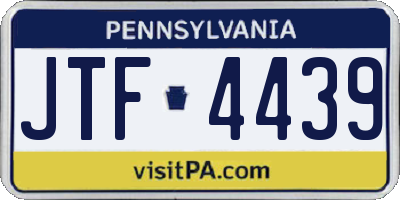 PA license plate JTF4439