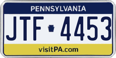 PA license plate JTF4453