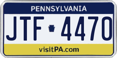 PA license plate JTF4470