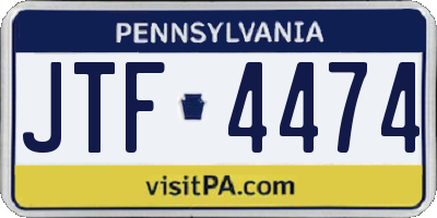 PA license plate JTF4474