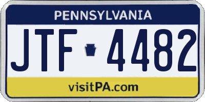 PA license plate JTF4482