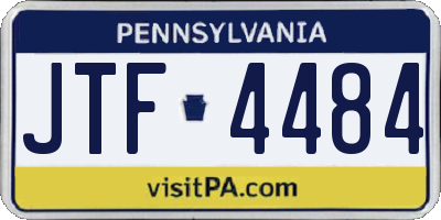 PA license plate JTF4484