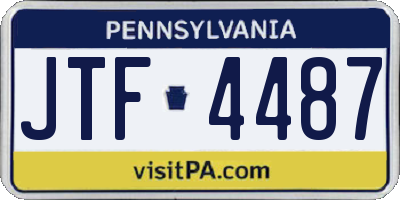 PA license plate JTF4487